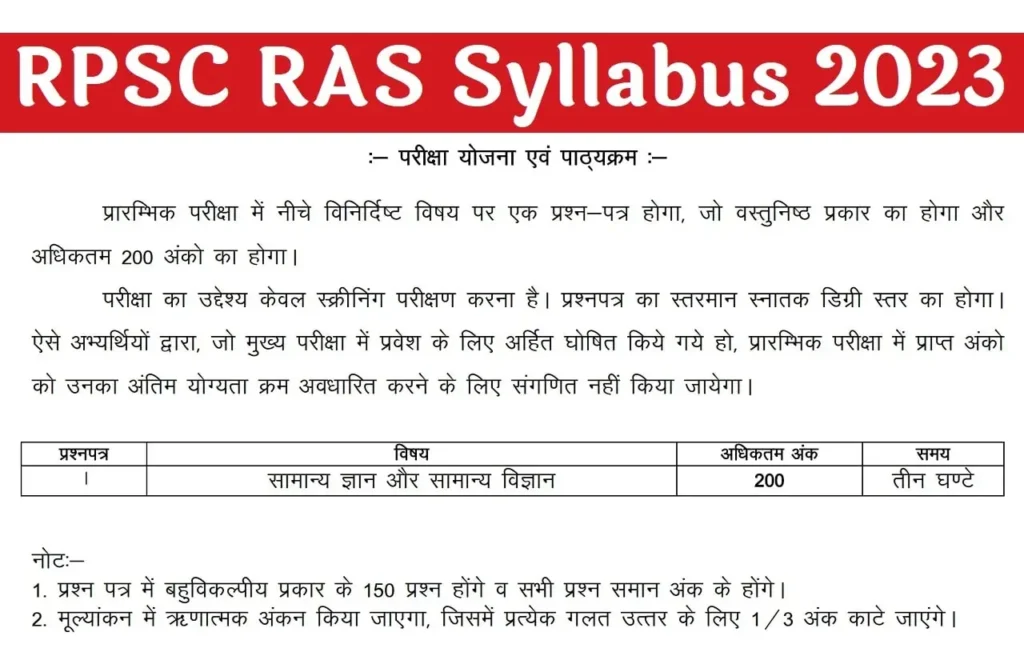 RPSC RAS Syllabus