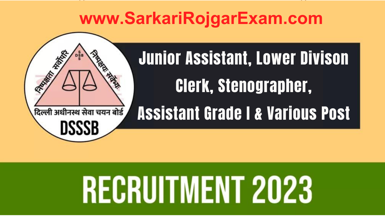 DSSSB Various Post Recruitment 2023