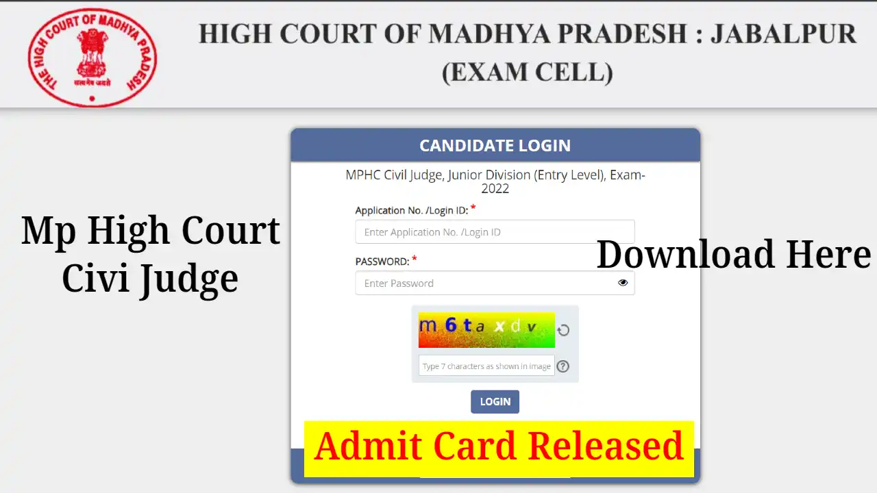 mp high court civil judge admit card