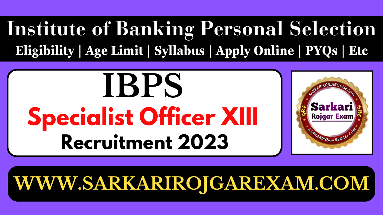 ibps specialist officer xiii recruitment